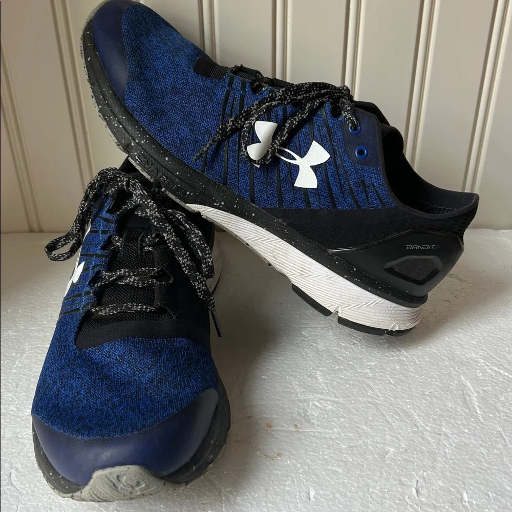 Under Armour Women Charged Bandit2 LaceUp Running Athletic Sneakers size 9 blue